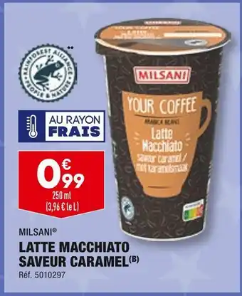 ALDI Milsani latte macchiato saveur caramel offre