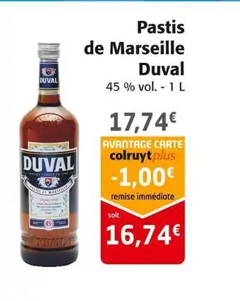 Colruyt Duval pastis de marseille offre