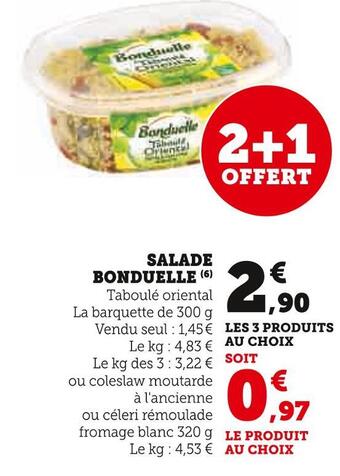 Super U Bonduelle salade offre