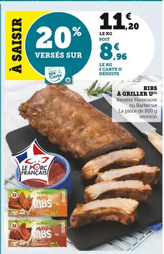 Super U U ribs à griller offre