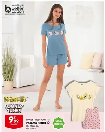 ALDI Looney tunes/peanuts pyjama short offre