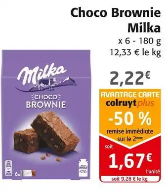 Colruyt Milka choco brownie offre