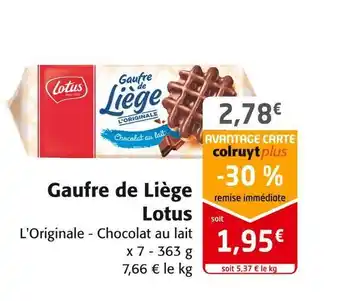 Colruyt Lotus gaufre de liège offre