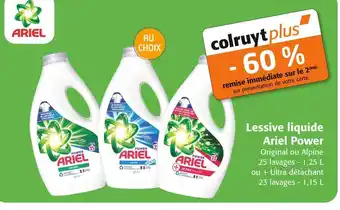 Colruyt Ariel lessive liquide power offre