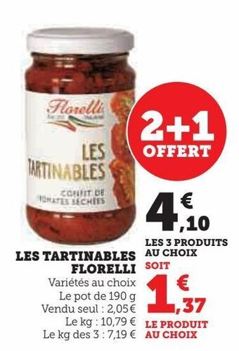 U Express Les tartinables florelli offre
