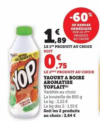Super U Yaourt a boire aromatise yoplait offre