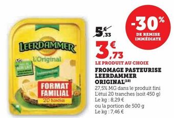 Hyper U Fromage pasteurise leerdammer original offre