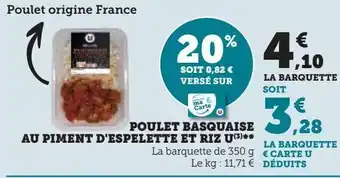 U Express Poulet basquaise au piment d'espelette et riz u offre