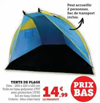 Hyper U Tente de plage offre