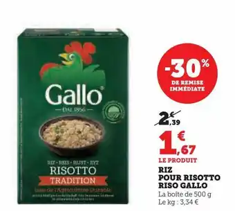 Hyper U Riz pour risotto riso gallo offre
