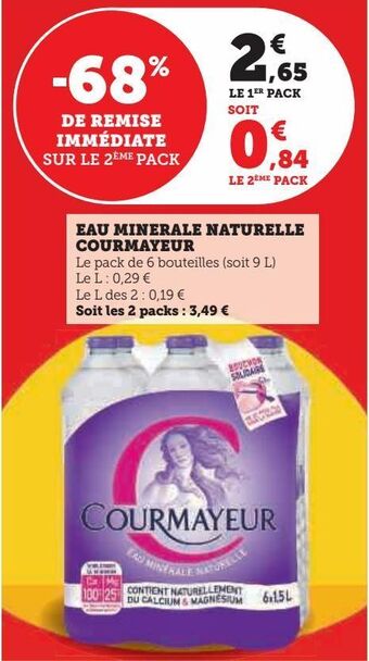 Hyper U Eau minerale naturelle courmayeur offre