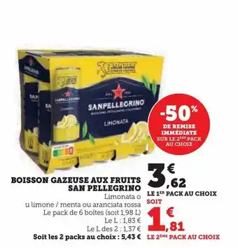 Hyper U Boisson gazeuse aux fruits san pellegrino offre