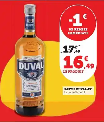 Pastis duval 45°