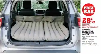 Hyper U Matelas de voiture conflable 2 places offre