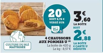 Hyper U 4 chaussons aux pommes u offre