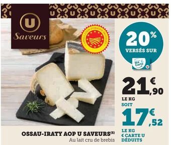 Hyper U Ossau-iraty aop u saveurs offre