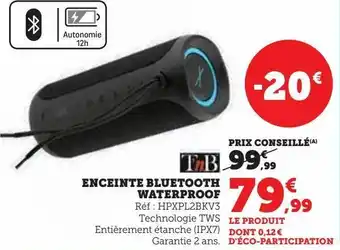 Hyper U Enceinte bluetooth waterproof offre