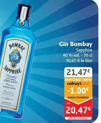 Colruyt Gin bombay offre