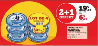 Hyper U Thon albacore au naturel petit navire offre