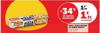 Hyper U Pate a pizza epaisse et ronde herta offre