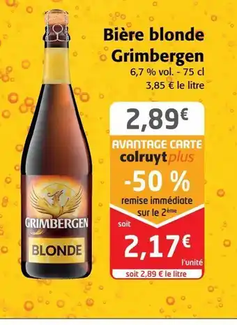 Colruyt Bière blonde grimbergen offre