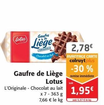 Colruyt Gaufre de liège lotus offre