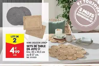 Sets de table en jute