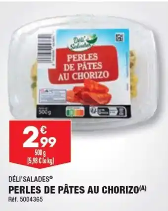 ALDI PERLES DE PÂTES AU CHORIZO (A) offre