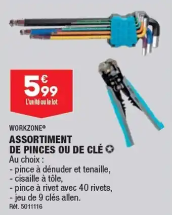 ALDI ASSORTIMENT DE PINCES OU DE CLÉ offre
