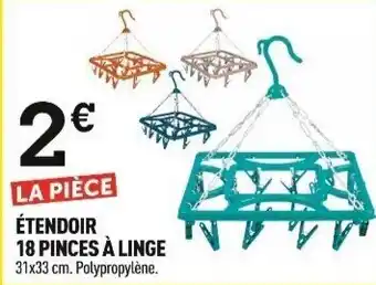 Centrakor ÉTENDOIR 18 PINCES À LINGE offre
