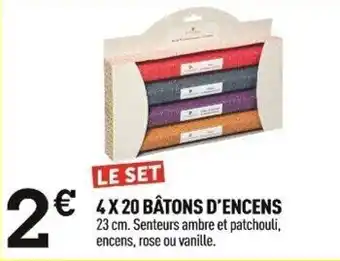 Centrakor 4X 20 BÂTONS D'ENCENS offre