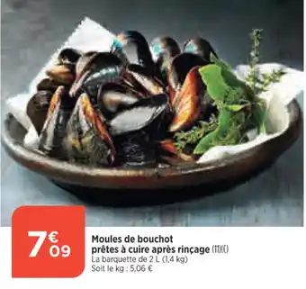Bi1 Moules de bouchot prêtes à cuire après rinçage offre