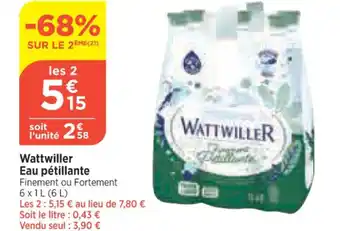 Bi1 Wattwiller Eau pétillante Finement ou Fortement offre