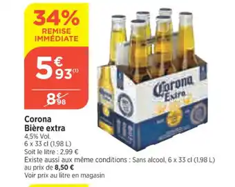 Bi1 Corona Bière extra offre