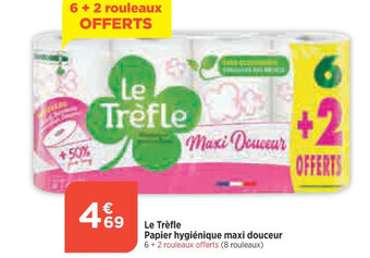 Bi1 Le Trèfle Papier hygiénique maxi douceur offre