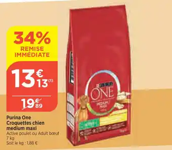 Bi1 Purina One Croquettes chien medium maxi offre