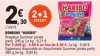 E.Leclerc Express BONBONS "HARIBO" Dragibus Summer pinata offre