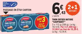 E.Leclerc Express THON ENTIER NATURE "SAUPIQUET" offre