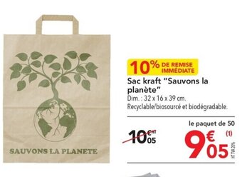 METRO Sac kraft "Sauvons la planète" offre