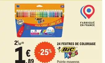 E.Leclerc 24 FEUTRES DE COLORIAGE BIC offre