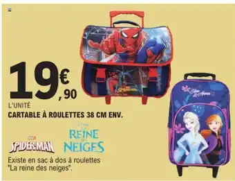E.Leclerc CARTABLE À ROULETTES 38 CM ENV. offre
