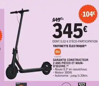 E.Leclerc D'ÉCO-PARTICIPATION TROTINETTE ÉLECTRIQUE (6) offre