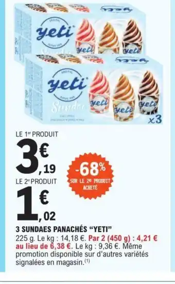 3 SUNDAES PANACHĂS âYETIâ