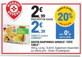E.Leclerc GRATIN DAUPHINOIS SURGELÉ "CÔTÉ offre