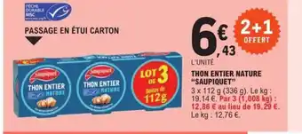 E.Leclerc THON ENTIER NATURE "SAUPIQUET" offre