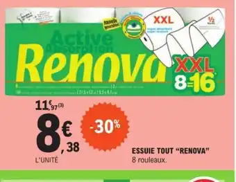 E.Leclerc ESSUIE TOUT "RENOVA" 8 rouleaux. offre