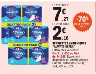 E.Leclerc SERVIETTES HYGIENIQUES "ALWAYS ULTRA" offre