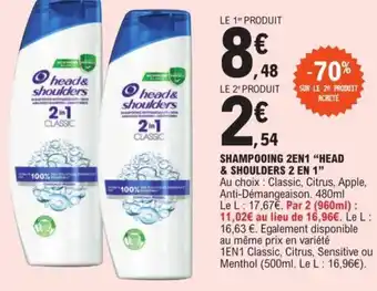 E.Leclerc SHAMPOOING 2EN1 "HEAD & SHOULDERS 2 EN 1" offre