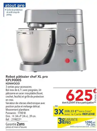 METRO Robot pâtissier chef XL pro KPL9000S offre