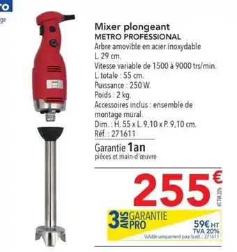 METRO Mixer plongeant METRO PROFESSIONAL offre